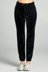 Ladies fashion plus size waist drawstring velvet jogger pants