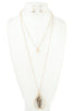 Double row multi tassel teardrop pendant necklace set