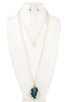 Double row multi tassel teardrop pendant necklace set