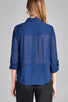 Ladies fashion long sleeve front pocket chiffon blouse w/ back button detail