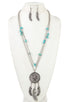 Dream catcher gemstone bead necklace set