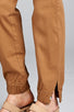 Ladies fashion waist button elastic hem w/snap button cargo pants