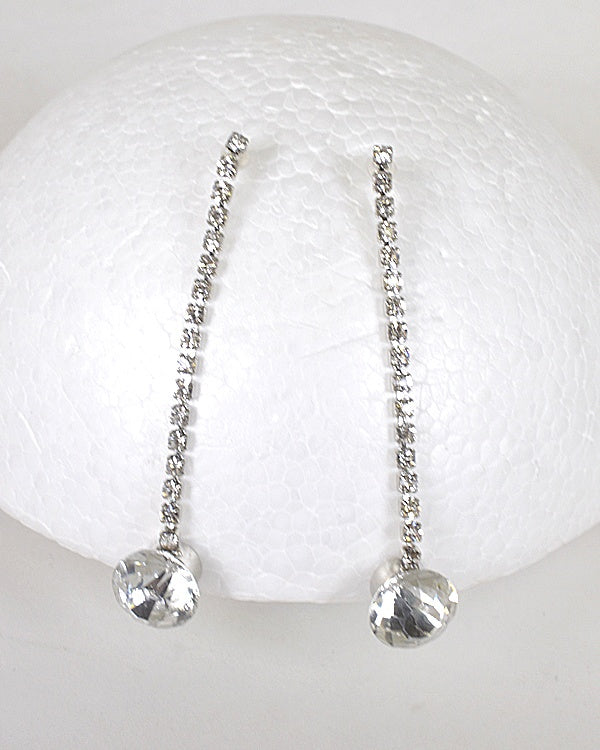 Rhinestones and Crystal Studded Drop Earrings