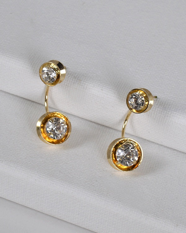 Metallic Crystal Inset Ear Cuffs