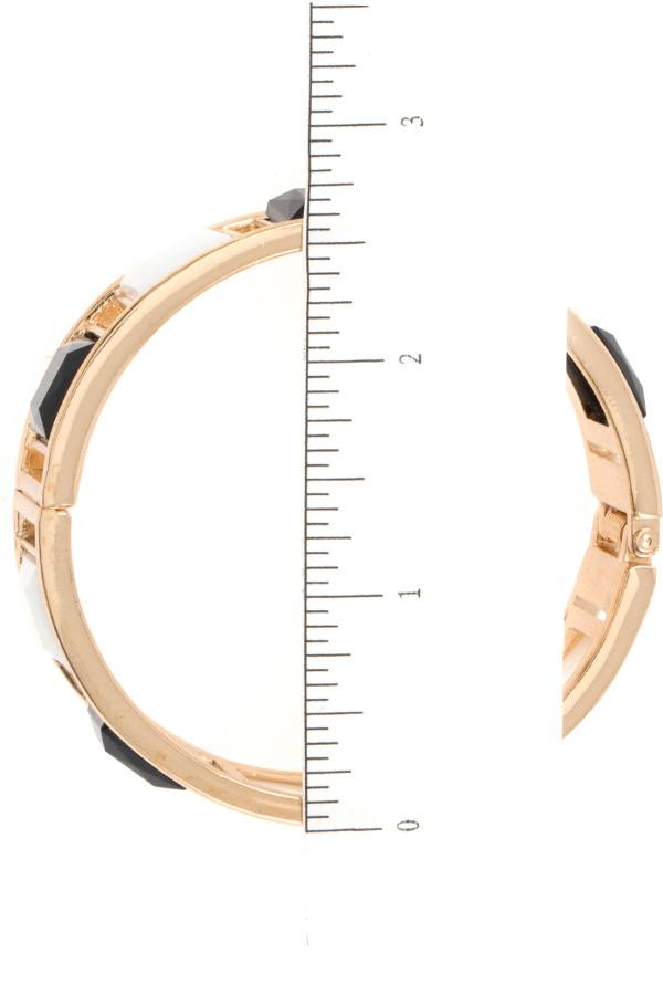 Faceted squared bangle hinge bracelet