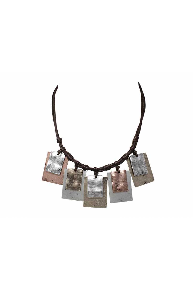 Double square shape necklace