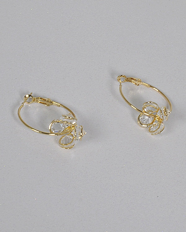 Dangler Crystal Hoops Earrings