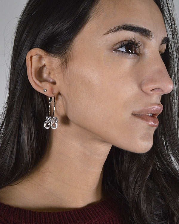 Dangler Crystal Hoops Earrings