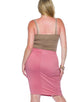 Ladies fashion plus size pink midi bodycon skirt