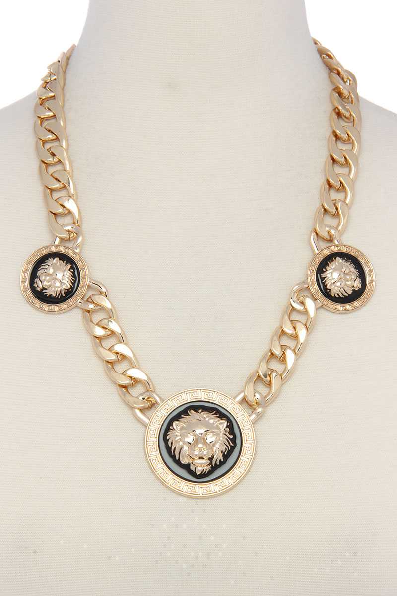 Lion Cuban Chain Short Necklace