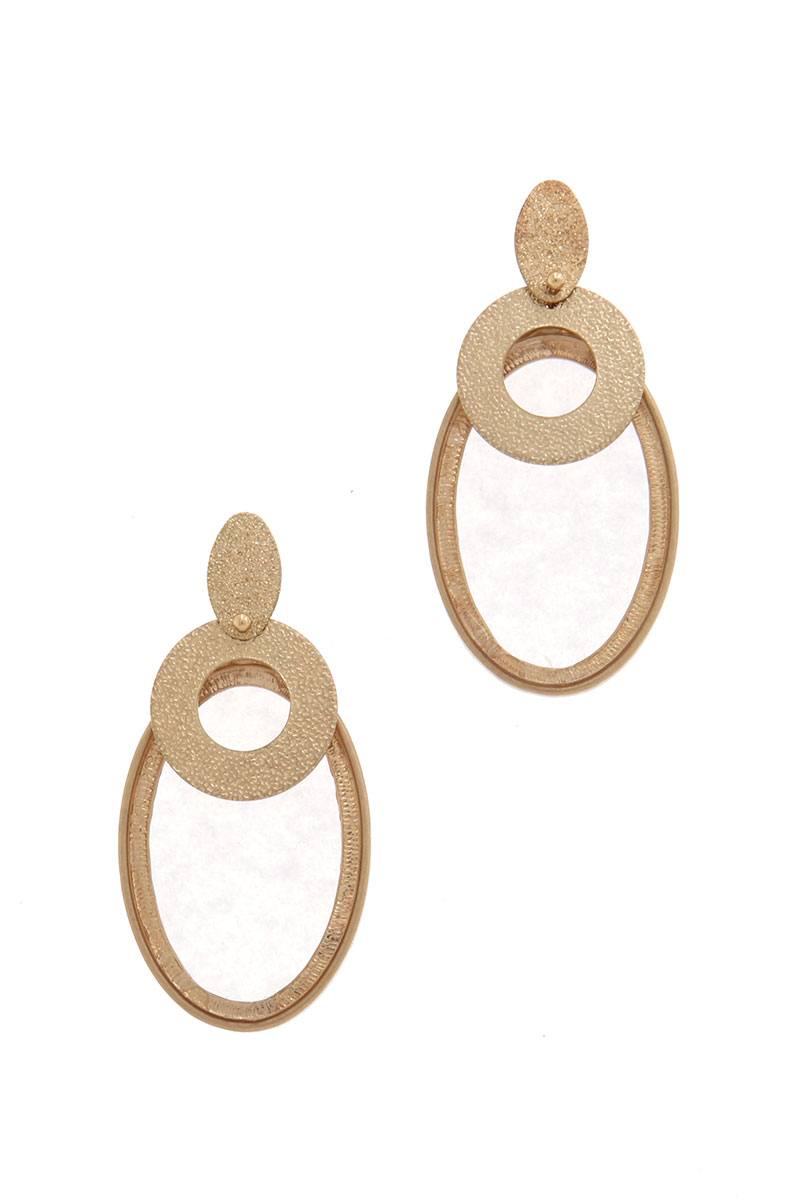 Actetate oval shape post drop earring