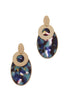 Actetate oval shape post drop earring