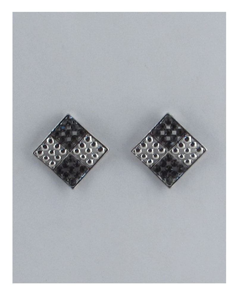 Four square diamond shape earrings