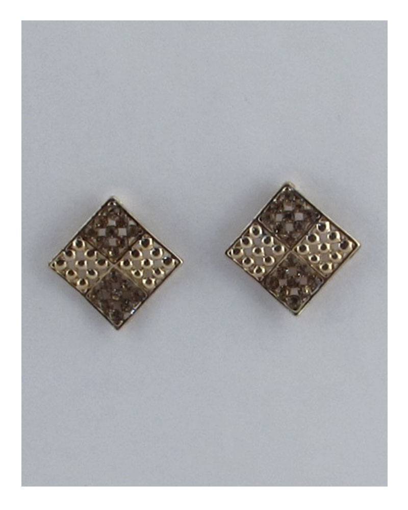 Four square diamond shape earrings