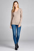 Ladies fashion long sleeve vneck classic sweater