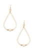 Teardrop resin fresh water pearl earring