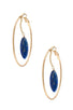 Ladies faceted semi precious marquise link round earring