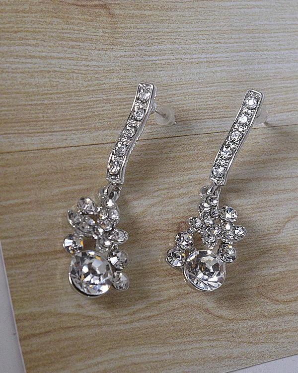 Crystal and Stone Drop Earrings