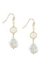 Mother of pearl accent disks drop earrings