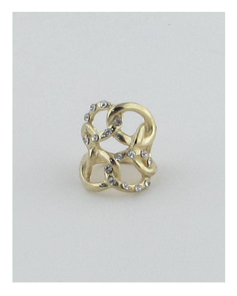 Bold knot ring w/rhinestones