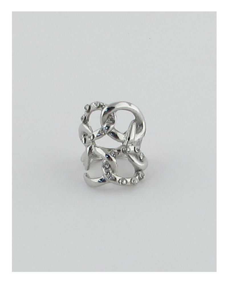 Bold knot ring w/rhinestones