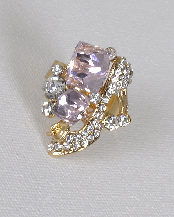 Crystal and Rhinestone Studded Adjustable Ring