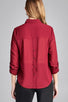 Ladies fashion long sleeve front pocket chiffon blouse w/ back button detail