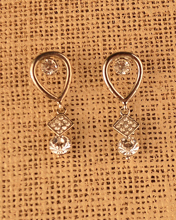 Teardrop Dangler Earring with Rhinestone Accents