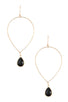 Ladies fashion faceted gem teardrop dangle earring