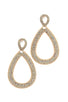 Double tear drop rhinestone shape post drop earring