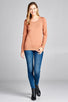 Ladies fashion long sleeve crew neck classic sweater