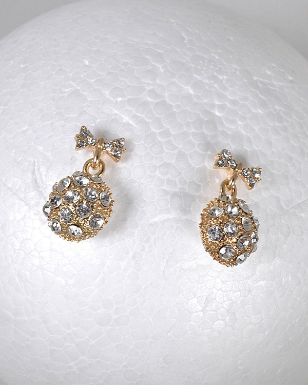 Bow Shaped Stones Studded Earrings id.31493