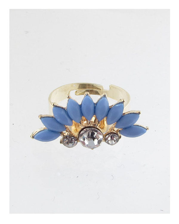 Faux stone adjustable ring