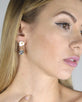 Floral Design Crystal Studded Drop Earrings