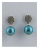 Drum top dangle color pearl earrings