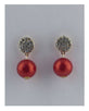 Drum top dangle color pearl earrings