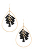 Multi tassel link teardrop dangle earring