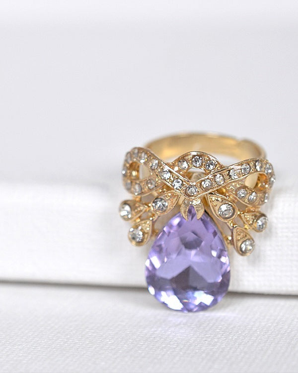 Crystal and Stone Studded Adjustable Ring