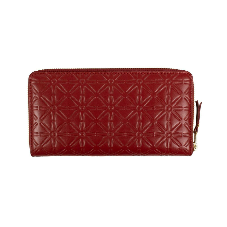 Leather Star Embossed Wallet - Red