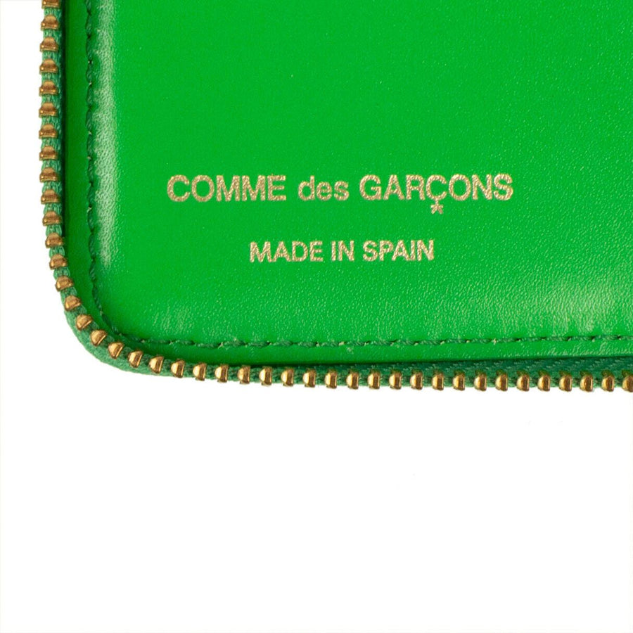 Leather Number Embossed Small Wallet - Green