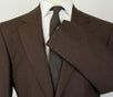 Drop 6 Striped Wool 2 Button Suit - Brown