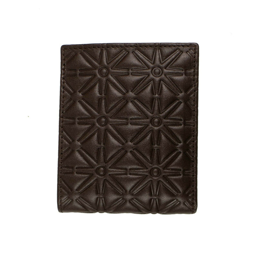 Leather Star Embossed Bi-Fold Wallet - Brown