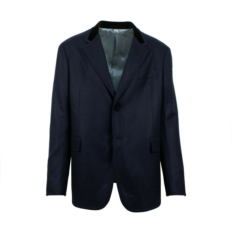 Cashmere 'Sylvie' Web Striped Blazer Jacket - Ink Blue