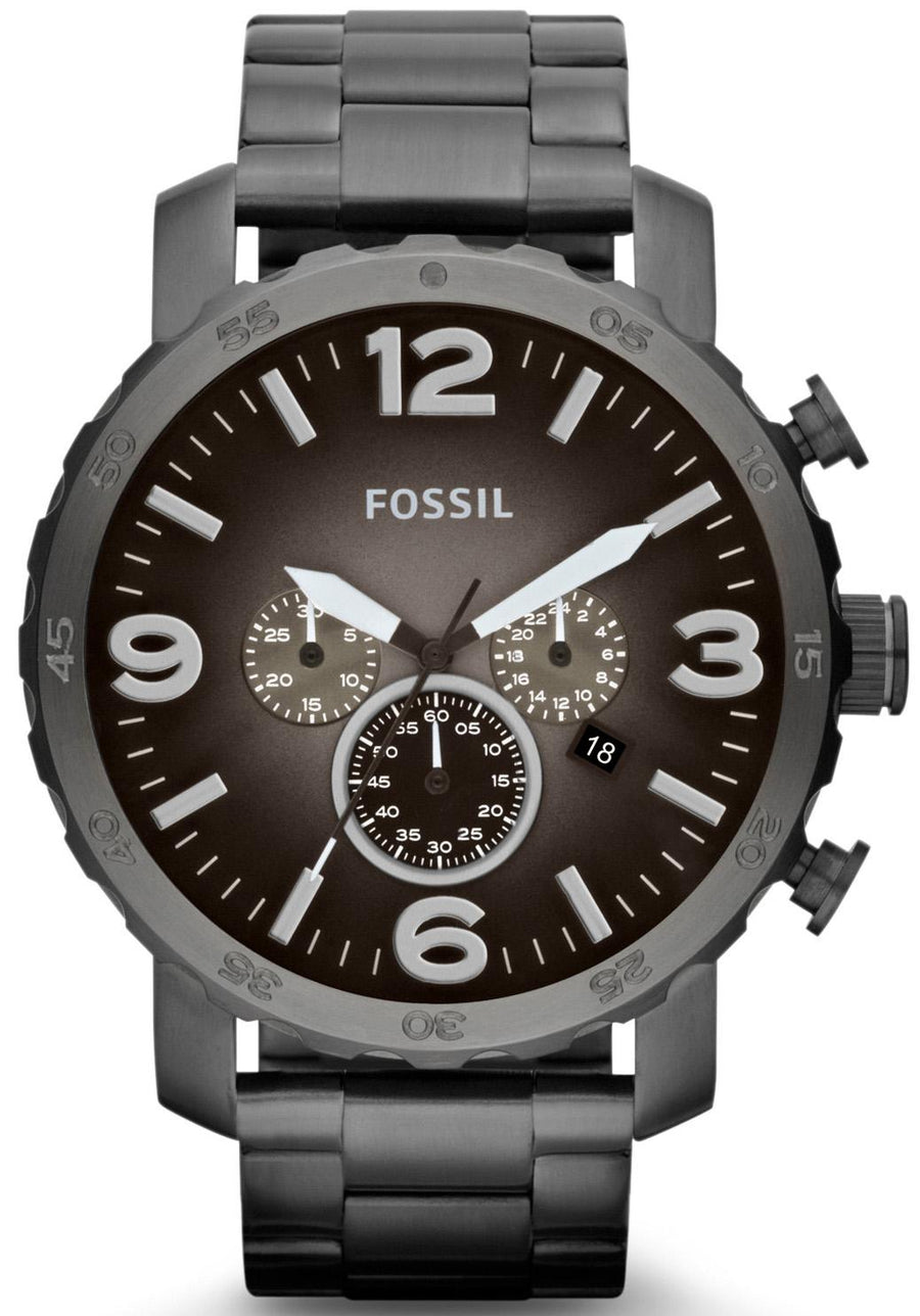 Fossil Nate Chronograph Smoke Grey Dial Jr1437 Men's Watch