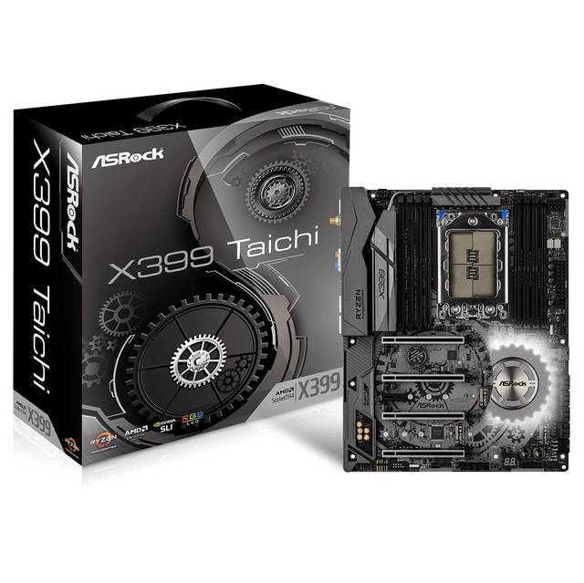 ASRock X399 TAICHI Socket TR4/ AMD X399/ DDR4/ Quad CrossFireX & Quad SLI/ SATA3&USB3.1/ M.2&U.2/ WiFi/ A&2GbE/ ATX Motherboard