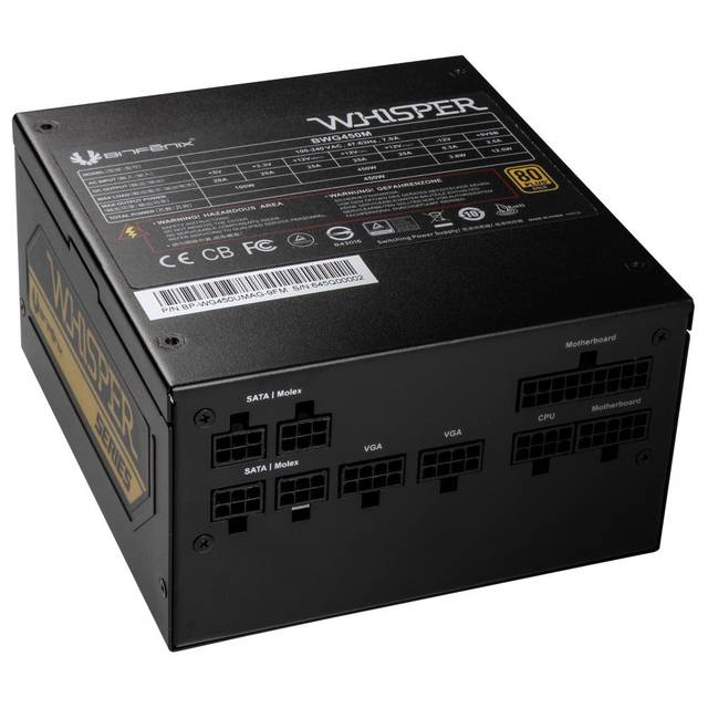 BitFenix Whisper M BP-WG450UMAG-7FM 450W 80 PLUS Gold ATX 12V V2.4 Power Supply