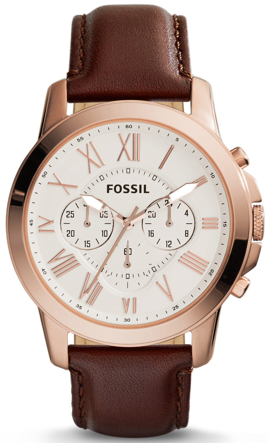 Fossil Grant Chronograph Brown Leather Fs4991 Men's Watch