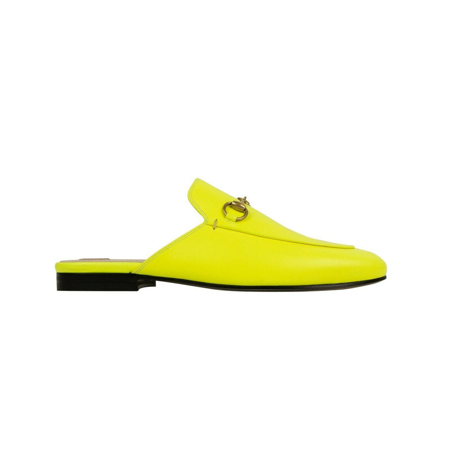 Neon Leather Horsebit Mules