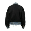 Reversible Distressed Denim Bomber Jacket - Black