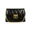 Leather Diamond Quilted 'GV3' Small Crossbody Bag - Black